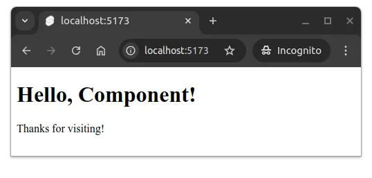 Fig 2. -- The browser shows the application, displaying the header and the footer.