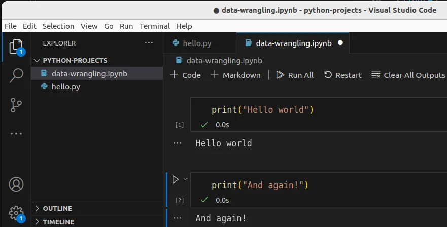 Fig 6. -- Two cells in Jupyter notebook.