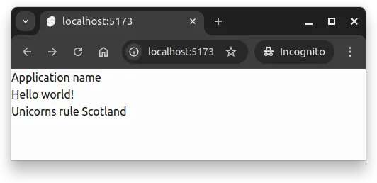 Fig 1. The application has three areas, header, main, and footer. The areas all have the same style as TailwindCSS removes default styles.