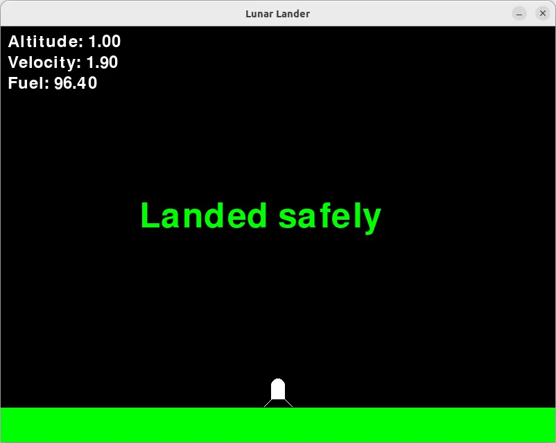 Fig 5. -- Lunar Lander with an indicator of successful landing.