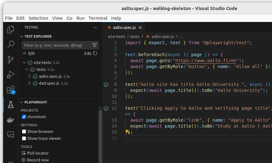 Fig 2. Test Explorer